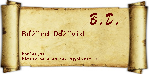 Bárd Dávid névjegykártya