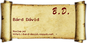 Bárd Dávid névjegykártya